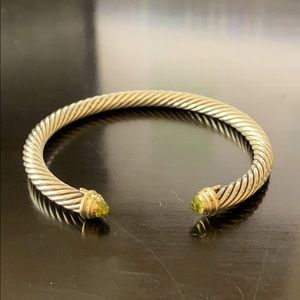 David Yurman Peridot Cable Cuff Bracelet 5mm